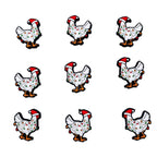 Silicone Focal Beads Christmas Chicken Wearing Santa Hat 20pcs 5