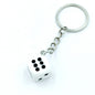 Resin Mini Dice Keychain Colorful Translucent Cube on Silver Chain 13