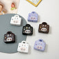 Printed Handbag Acrylic Beads 25mm Whimsical Face Star Design 50pcs 4