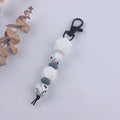 Leopard Silicone Beaded Keychain Colorful Animal Print Charm 7