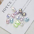 Glossy Plating Irregular Shaped Acrylic Beads 16mm Pastel Colors 20pcs