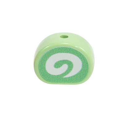 Painted Swiss Roll Acrylic Beads 15x20mm Colorful Glossy Swirl 10pcs 10