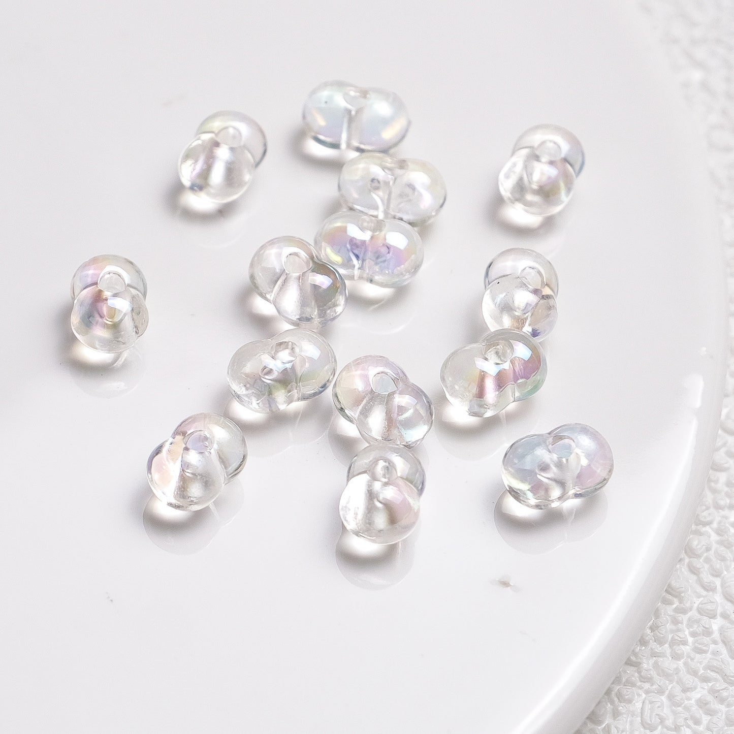 Acrylic Peanut Spacer Beads 8mm High Transparency Plating 100pcs 7