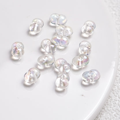 Acrylic Peanut Spacer Beads 8mm High Transparency Plating 100pcs 7