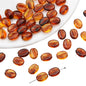 Transparent Coffee Bean Acrylic Beads 11x8mm Gold Highlights 30pcs 9