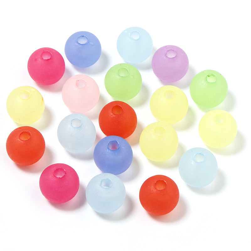 Frosted Oval Acrylic Beads 10mm Vibrant Rainbow Colors 200pcs 5