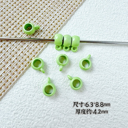 Cup Metal Beads 8mm Baking Painted Pastel Colors 30pcs 9