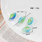 Vintage Pattern Olive Shaped Blown Glass Beads Handmade 4pcs 10
