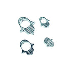 Hamsa Evil Eye Metal Beads Spiritual Silver Black Alloy 100pcs 5