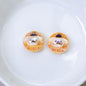 Plating Sanri Waffle Biscuit Resin Beads 13mm Glossy Gold 20pcs 8