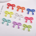 Knitted Bow Acrylic Beads 32mm Solid and Transparent Colors 10pcs 5
