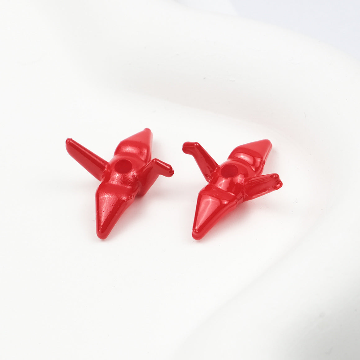 Painted Origami Crane Acrylic Beads 16mm Colorful Glossy 50pcs 11