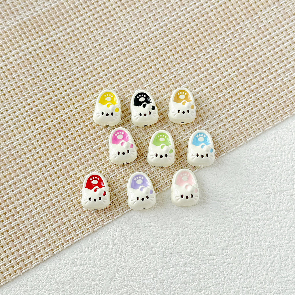 Kite Slippers Metal Beads 14mm Colorful Glossy Painted 10pcs 11