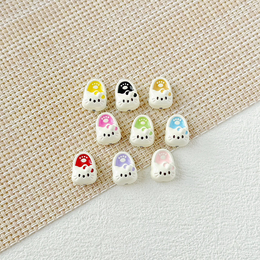 Kite Slippers Metal Beads 14mm Colorful Glossy Painted 10pcs 11