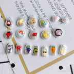 Hand Painted Irregular Shaped Acrylic Beads Imitation Pearl 10pcs