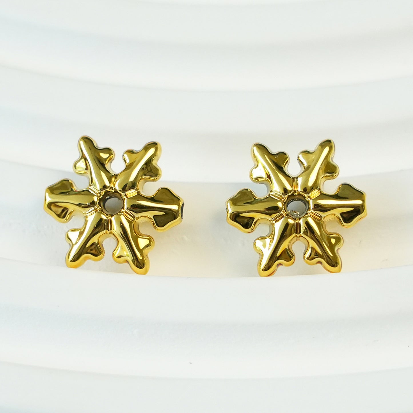 Pentagram Snowflake Acrylic Beads 14mm 21mm Metallic Plated 100pcs 16