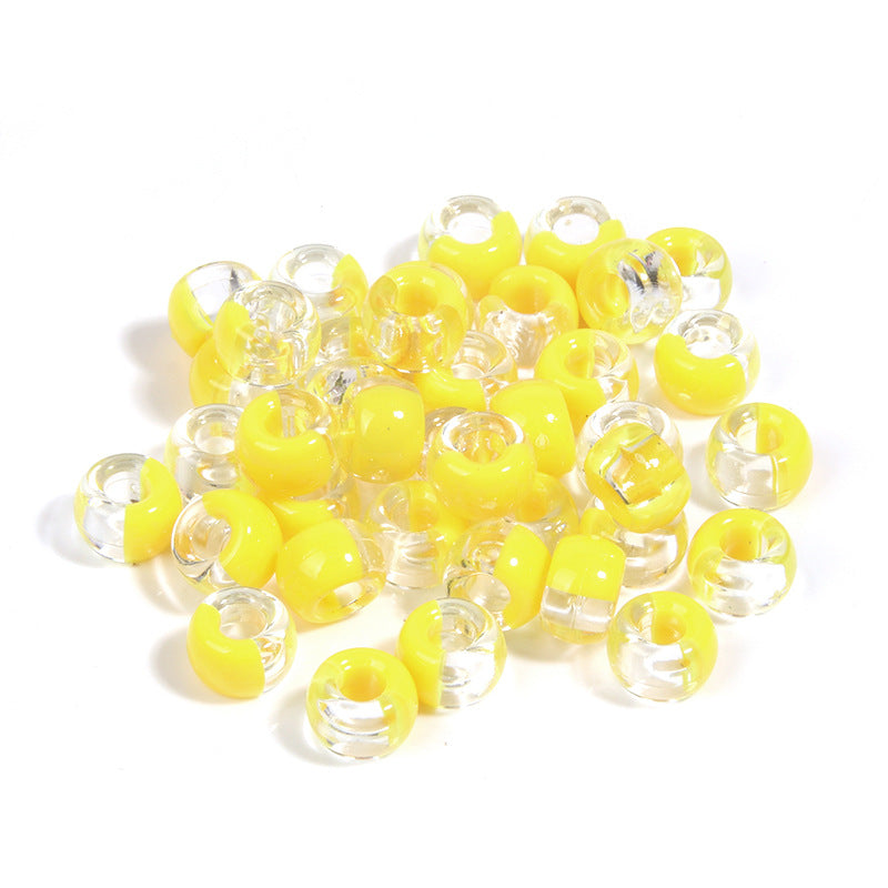 Clear Two-color Pony Beads 9mm Translucent Mixed Colors 200pcs 15