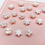 Pearl Flower Acrylic Beads 10-11mm Japanese Imitation 20pcs 2