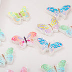 Glossy Polka Dotted Butterfly Resin Beads 30mm Pastel Colors 50pcs 4
