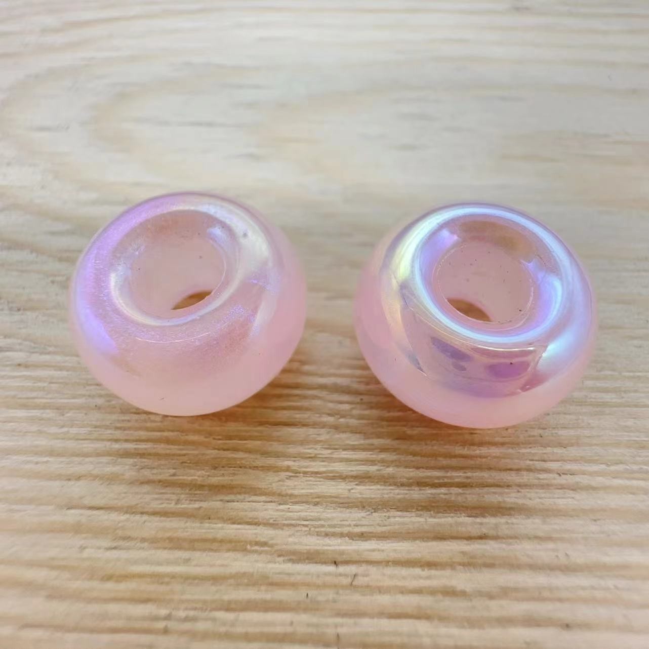 Acrylic Large Hole Spacer Beads 14mm AB Colorful 31pcs 8