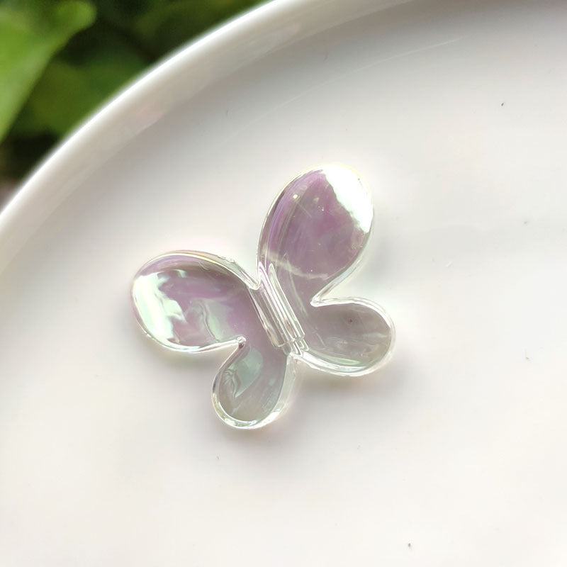 Transparent Butterfly Acrylic Beads 12.4-33mm AB Plating 50pcs 6