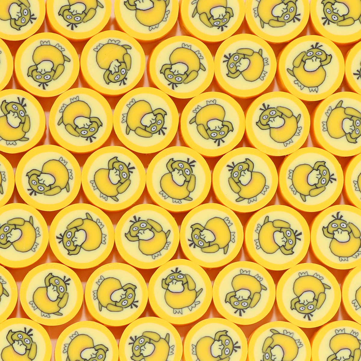 Flat Clay Beads 9mm Pokemon Series Colorful Character Faces 100pcs 7