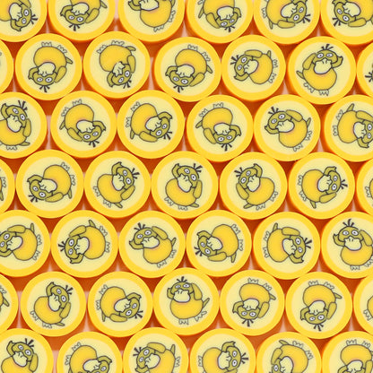 Flat Clay Beads 9mm Pokemon Series Colorful Character Faces 100pcs 7