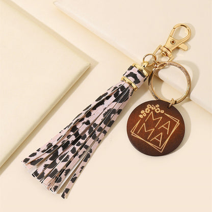 PU Tassel Keychain Metal Rainbow Color with Lobster Clasp 15