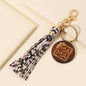 PU Tassel Keychain Metal Rainbow Color with Lobster Clasp 15