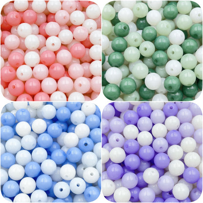 Makaron Color Round Acrylic Beads 16mm Pastel Ombre 10pcs