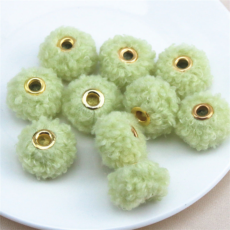 Fabric Spacer Beads 13x20mm Imitation Teddy Wool 20pcs 13