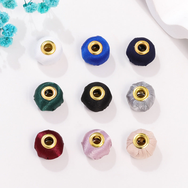 Fabric Spacer Beads 15mm Silky Large Hole 100pcs 3