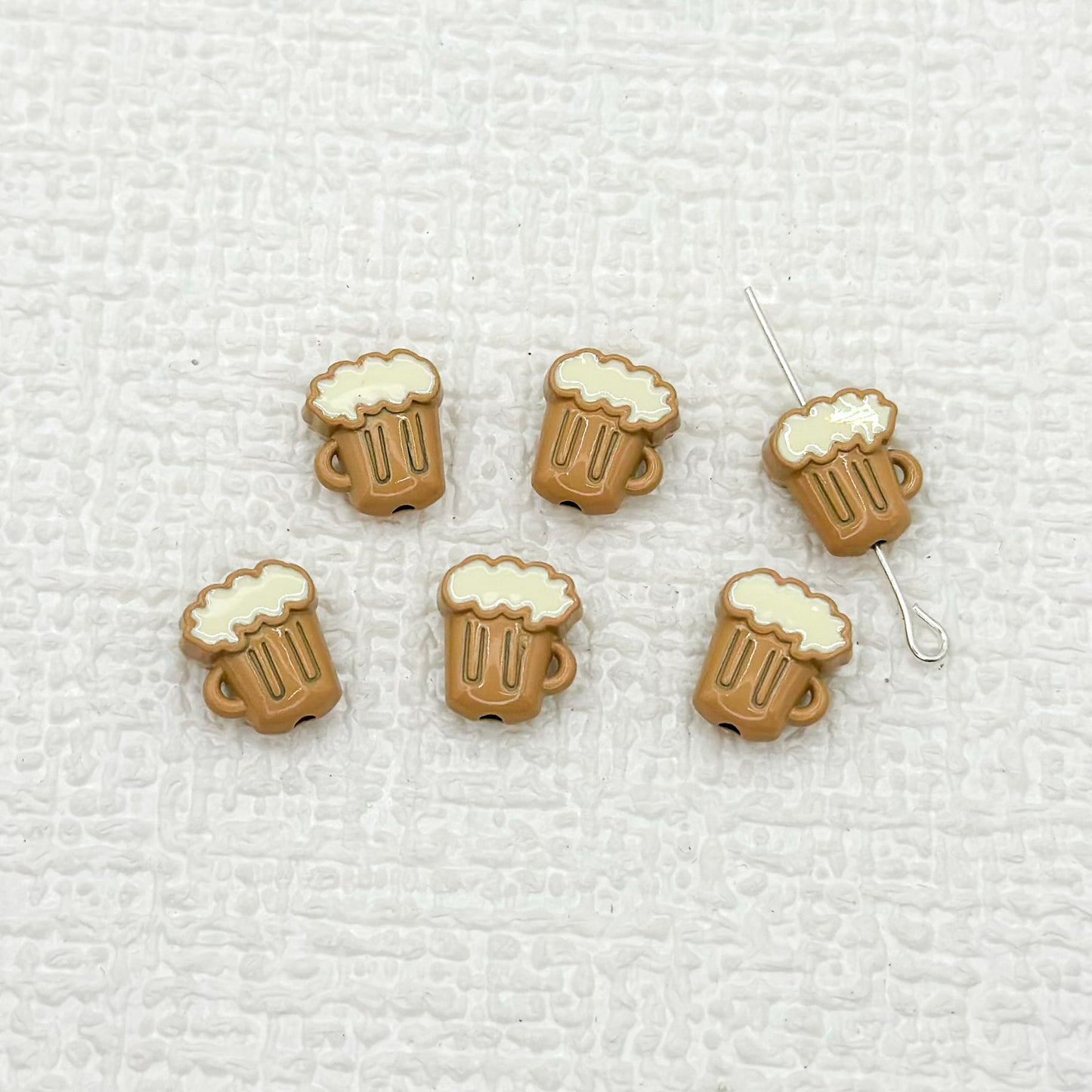Beer Cup Metal Beads 11mm Hand Painted Enamel Alloy 10pcs 18