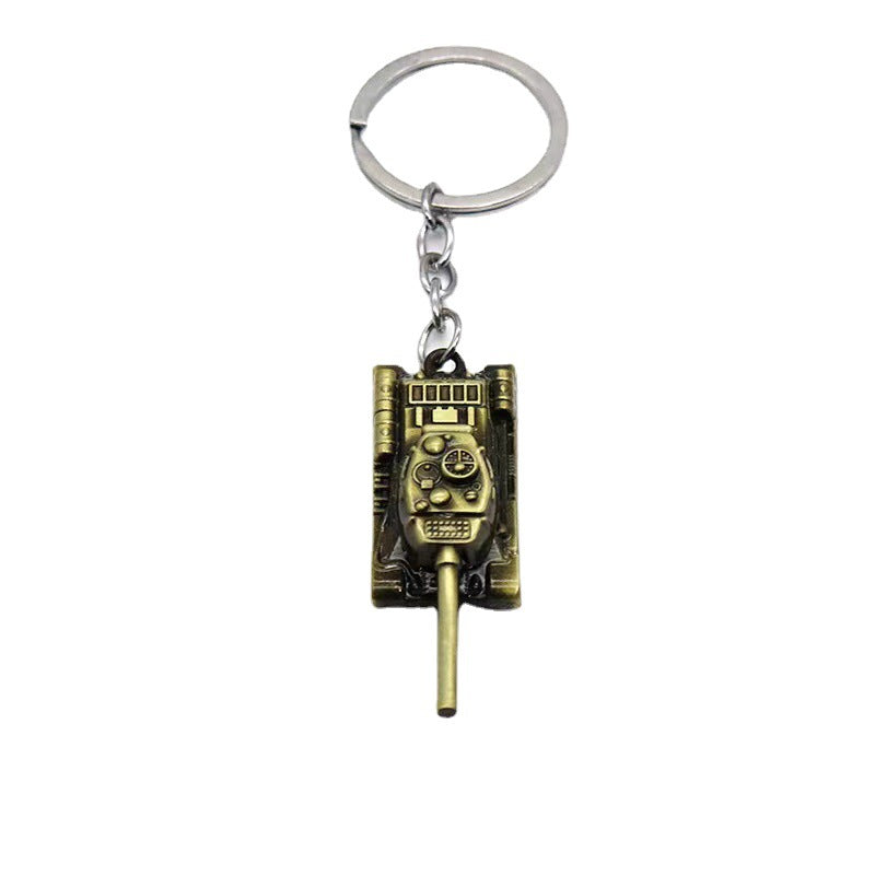 Vintage Alloy Tank Keychain Military Style Antique Finish 5