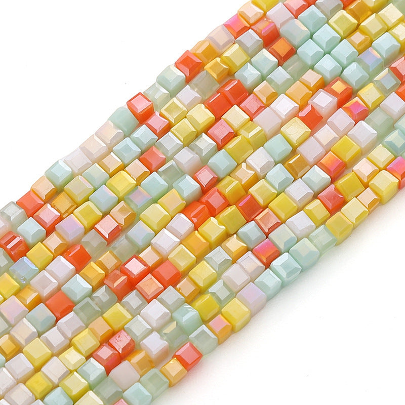 Colorful Faceted Square Seed Glass Beads 2mm 360pcs 9