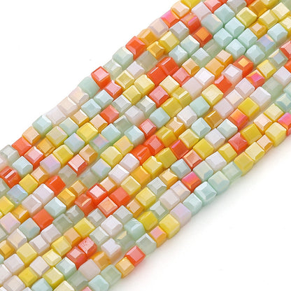 Colorful Faceted Square Seed Glass Beads 2mm 360pcs 9