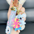 Resin Cartoon Koala Couple Keychain Candy Charm with Bells 4