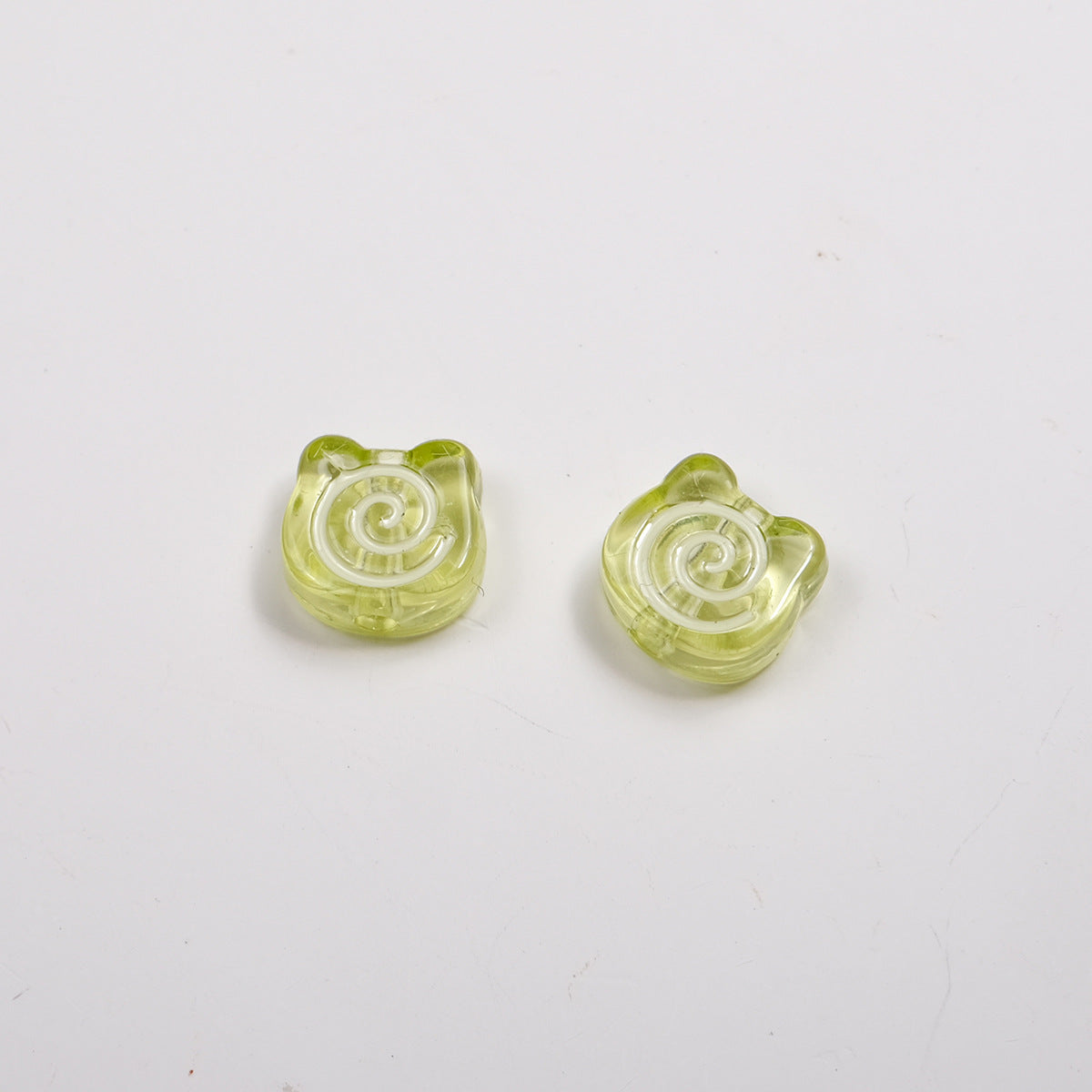 Clear Bear Biscuit Acrylic Beads 12mm Translucent Swirl 50pcs 14