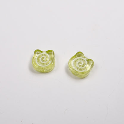 Clear Bear Biscuit Acrylic Beads 12mm Translucent Swirl 50pcs 14