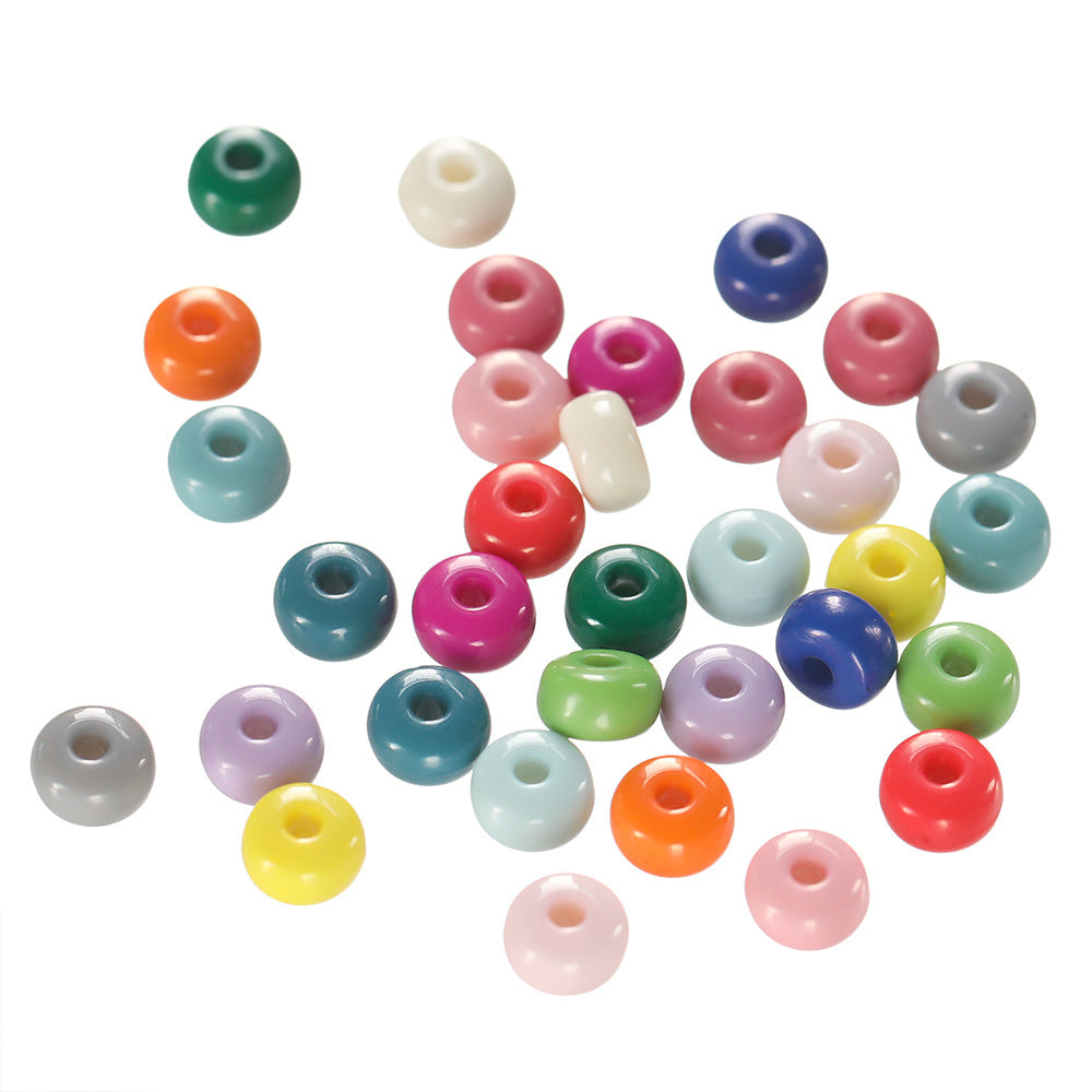 Acrylic Oblate Spacer Beads 4x7mm Baking Painted 100pcs 2