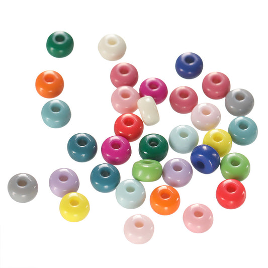 Acrylic Oblate Spacer Beads 4x7mm Baking Painted 100pcs 2
