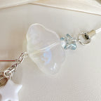 Cloud Star Acrylic Phone Charm Glossy White Celestial Design 4pcs 4