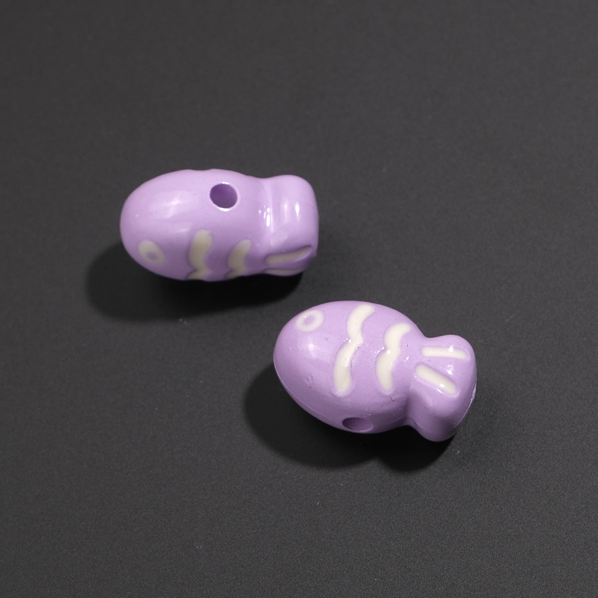 Painted Fish Acrylic Beads 22mm Colorful Cute 20pcs 15