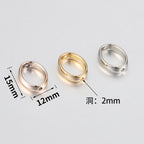 Oval CCB Plastic Bead Frame 12mm x 15mm Metallic Mix 100pcs 3