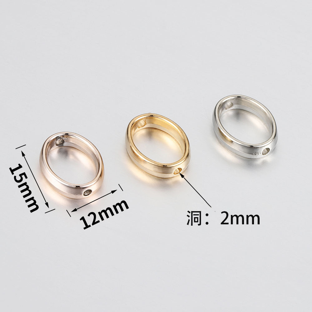 Oval CCB Plastic Bead Frame 12mm x 15mm Metallic Mix 100pcs 3