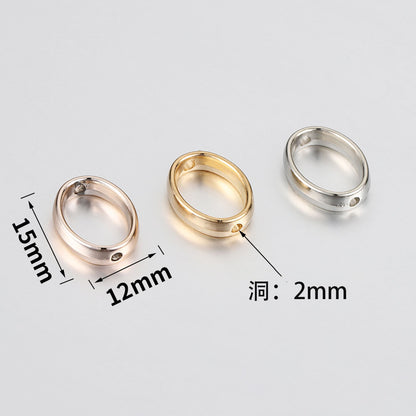 Oval CCB Plastic Bead Frame 12mm x 15mm Metallic Mix 100pcs 3
