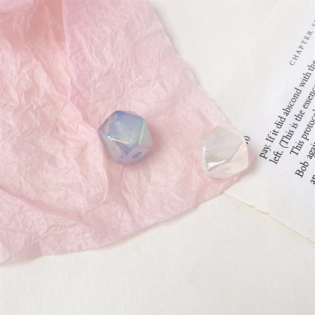 Glow Geometric Faceted Acrylic Beads 16mm Pastel Colors 100pcs 3