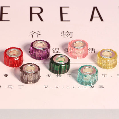 Faceted Cylindrical Resin Spacer Beads 11mm Large Hole 50pcs 4