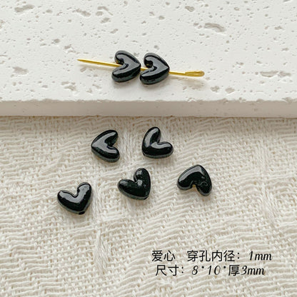Chair and Jigsaw Metal Beads Painted Colorful Glossy 20pcs 23