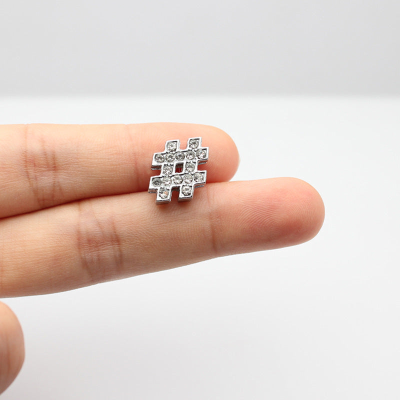 Chrome Alloy Rhinestone Beads Star Heart Crown Shapes 4pcs 13